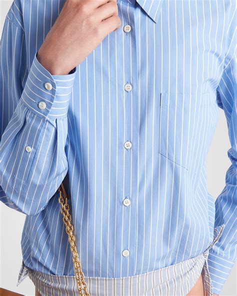 miu miu bue striped|Sapphire Blue Striped Poplin Shirt .